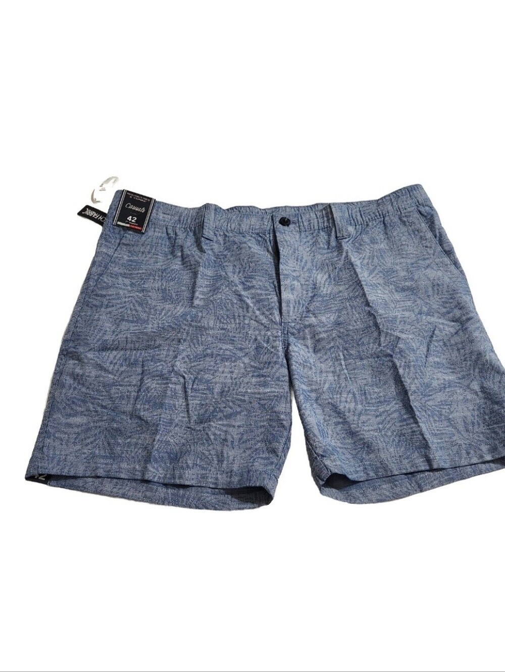 Roundtree & Yorke Mens Size 42 Shorts Blue Flat Ft Stretch Casuals Inseam 7 06